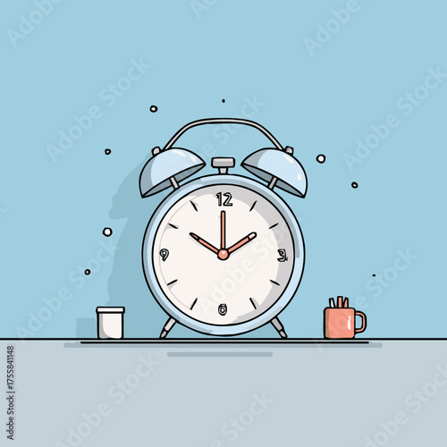 Classic alarm clock design vector