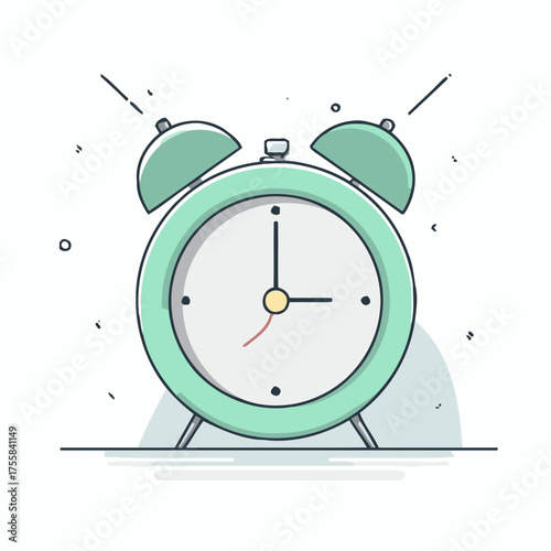 Circle alarm clock icon vector