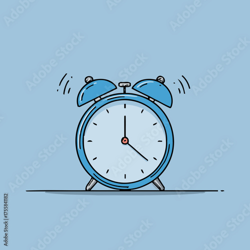Cozy bedtime clock illustration