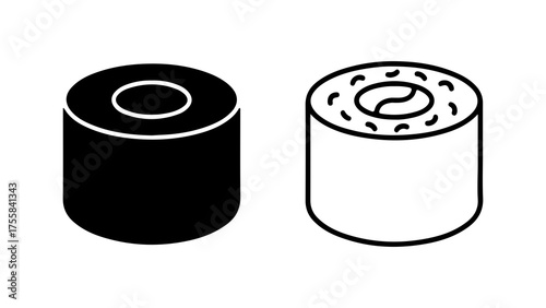 Burrito rolls with outline and solid fill with transparent background