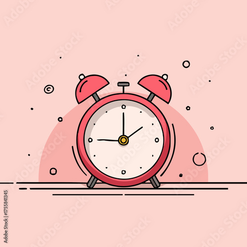 Pastel alarm clock vector