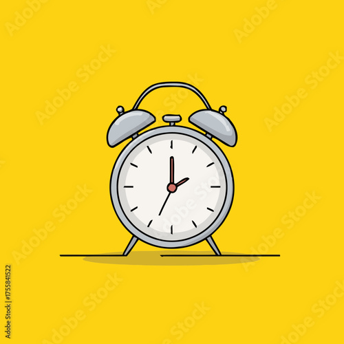 Yellow alarm clock vector