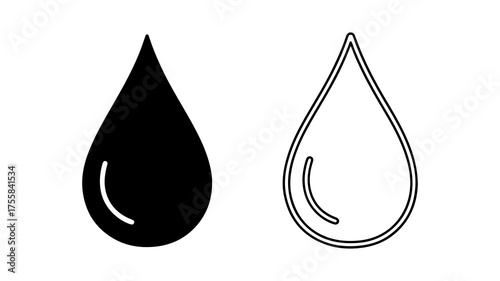 Water drop icon with transparent background