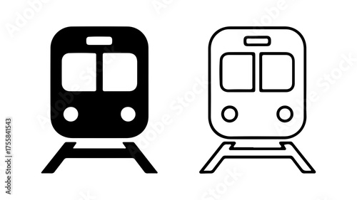 Subway train icons with transparent background