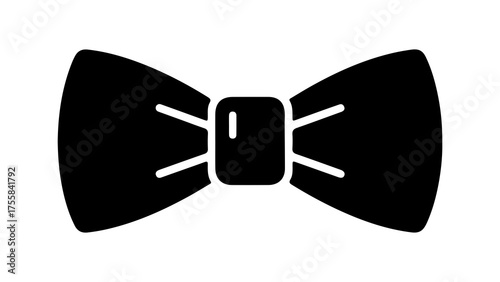 Black bow tie with transparent background
