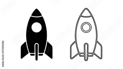 Rocket ship icon with transparent background