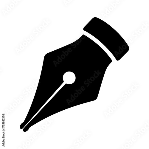 Fountain pen nib with transparent background