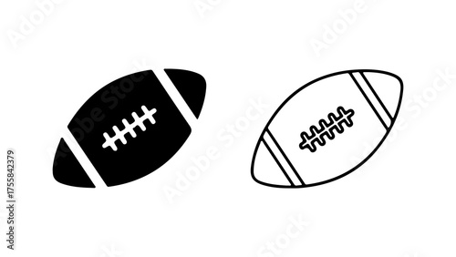 American football icons with transparent background