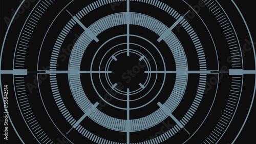 Abstract target graphic with concentric circles and lines on a dark background image design art