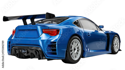 Blue Speedster: A sleek, dynamic blue sports car, showcasing a powerful design with aerodynamic enhancements, ready to dominate the road and embody the spirit of speed and performance.