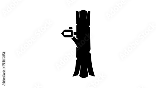 Obraz na płótnie Minimalist Silhouette Icon of a Military Rocket Launcher