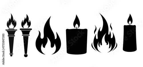 vector illustration of a burning candle, Candle Flame Icon