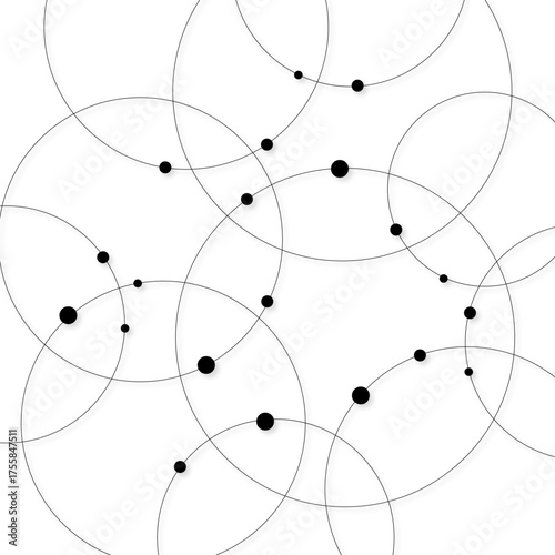 Seamless abstract background with circles and dots at their intersection