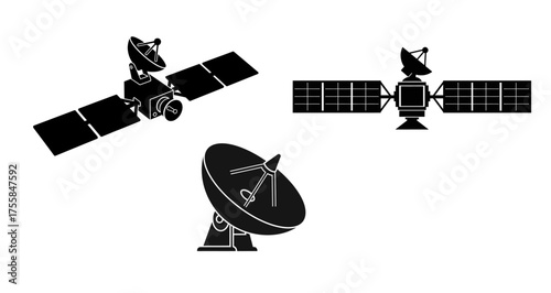 satellite dishes antenna and earth