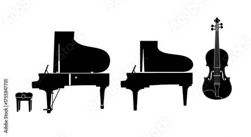 Piano silhouette vector illustration