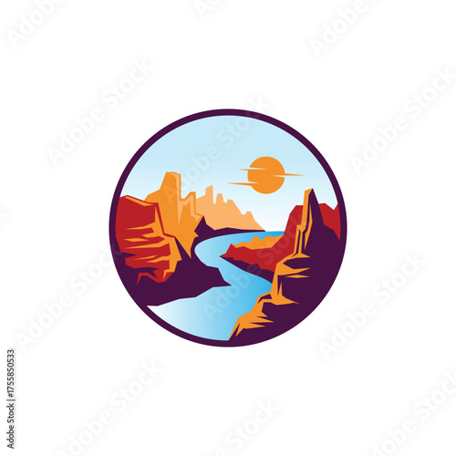 canyon vector abstract logo modern style
