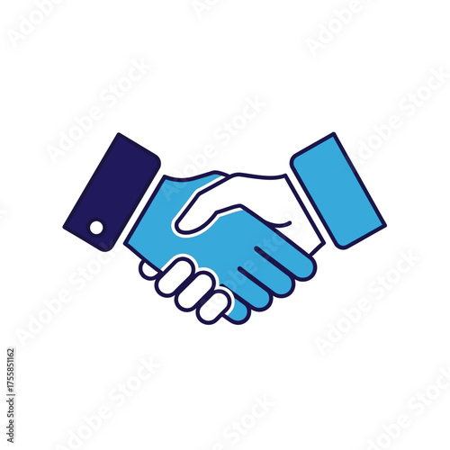 Professional business handshake symbol depicting partnership, agreement, and success. Ideal for corporate branding, collaborative ventures, and deal-making representations
