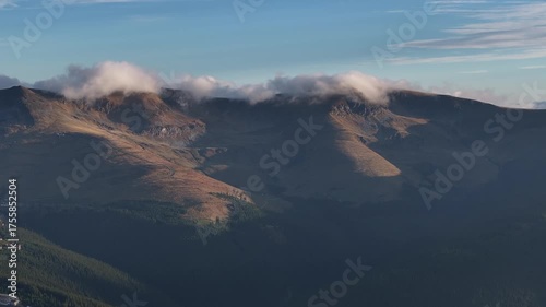 Aerial view of Parâng Mountains – Transylvania landscape from above - Romania