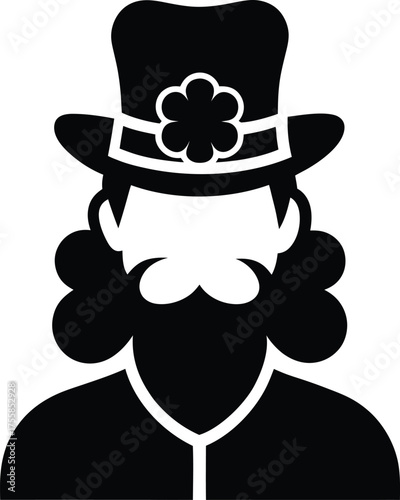 Man with beard wearing a hat – black and white vector