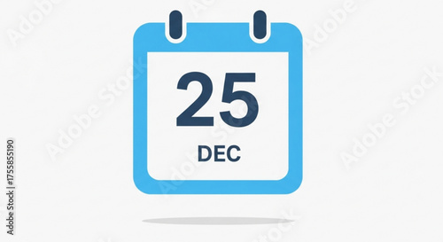 Calendar icon showing december 25, , representing christmas day, holiday season, and festive celebrations