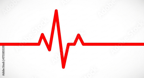 Red heartbeat line representing health, medicine, and vitality, symbolizing life and wellbeing for medical concepts
