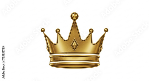 Golden crown with a classic design, representing royalty, power, and prestige in a simple style