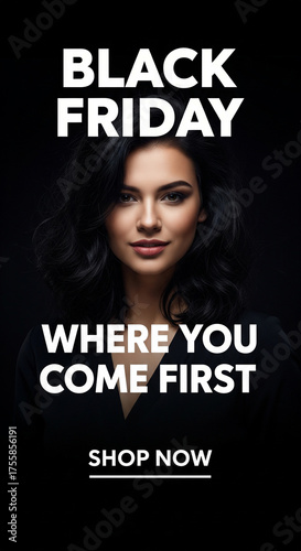 Sleek 'Where You Come First' Black Friday Vertical Ad


