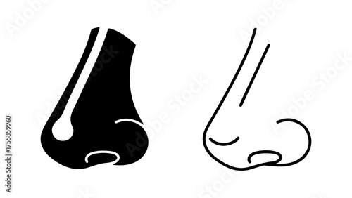 Foto Minimalist Human Nose Icons Set