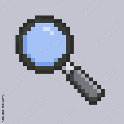 magnifying glass in pixel art style