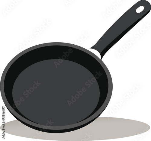 Frying pan black silhouette – cooking utensil vector