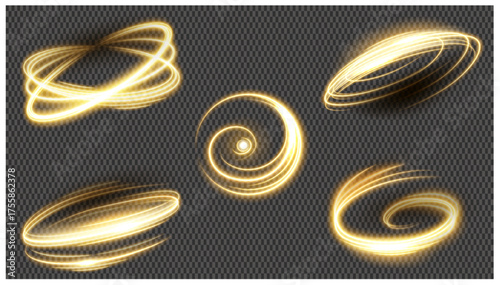 twisted light gold wave, sparkling glowing effect, png, vector format, graphic elements