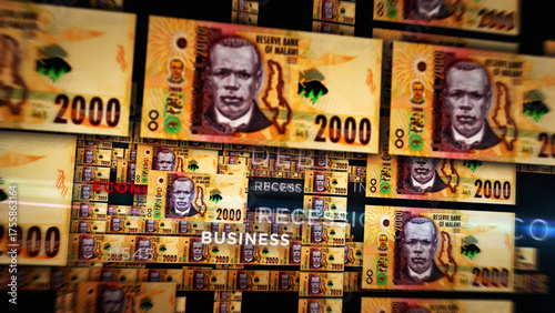 Malawi Kwacha growing pile of money concept 3d illustration