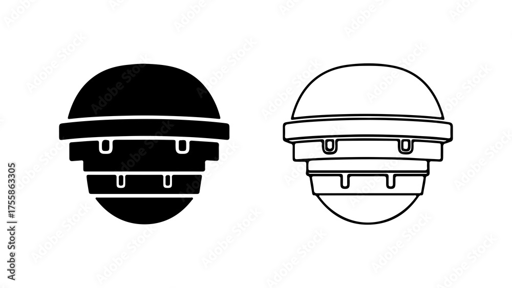 Fototapeta premium Security Camera Dome Icons Vector Illustration Set