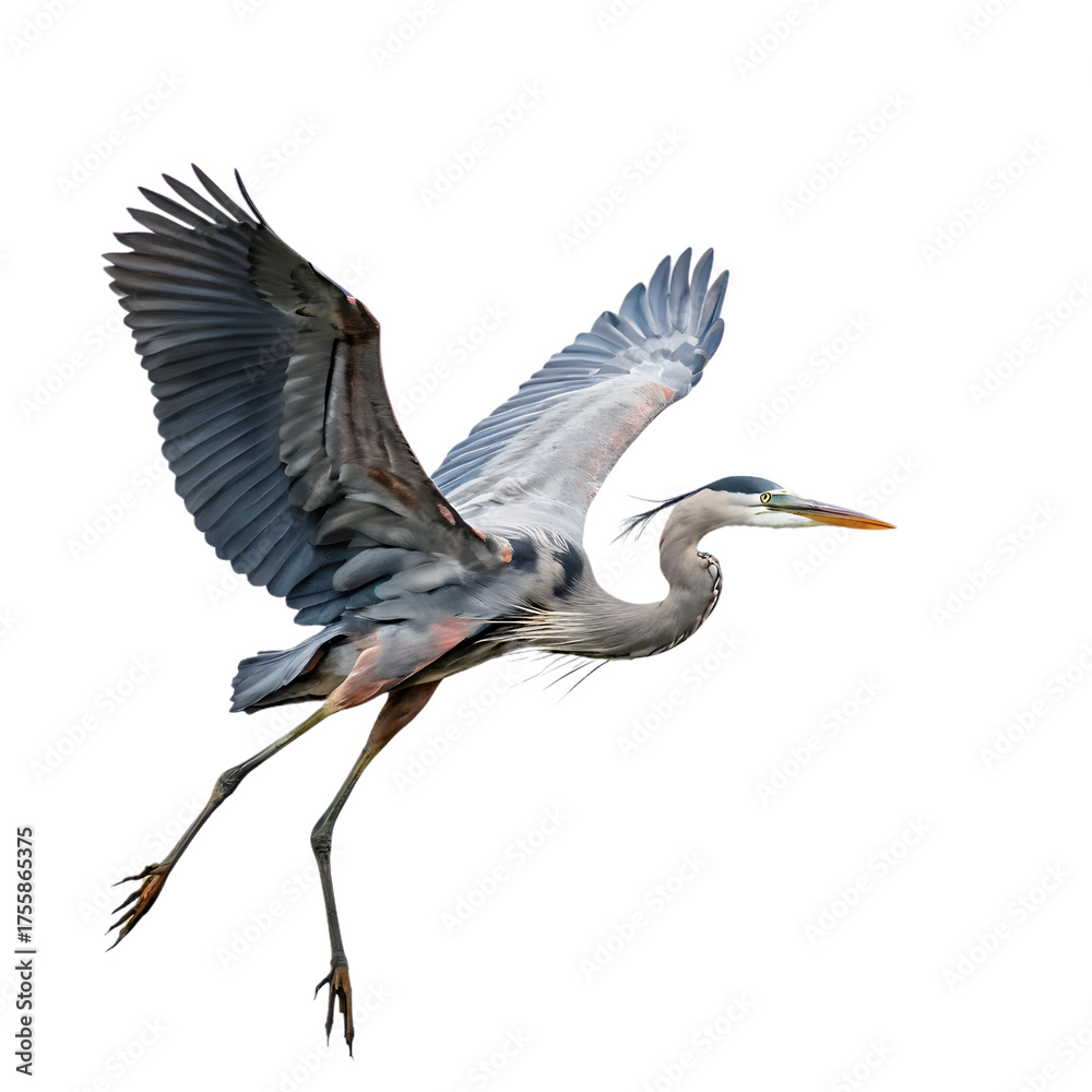 custom made wallpaper toronto digitalGreat Blue Heron in Flight with Wings Spread on a Transparent Background png