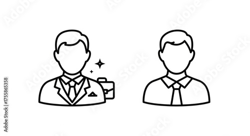 Illustration showing the difference between a successful businessman and an unemployed man