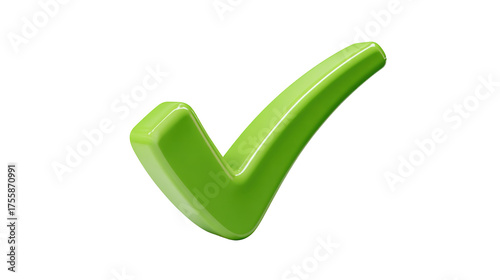 Green checkmark with brush stroke texture, hand-drawn style approval symbol with artistic flair, isolated on a transparent background