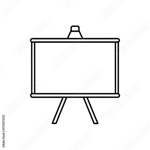 Simple whiteboard outline on transparent background