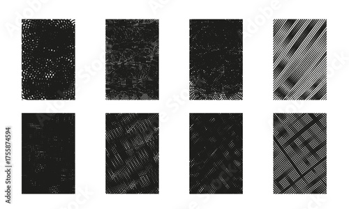 Abstract grunge texture set with brush strokes, scratches, stains and hatch lines. Vintage texture illustration in black and white, hand drawn pattern for background, poster, banner and graphic design
