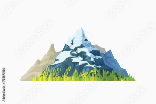 big mountains as icon on white back