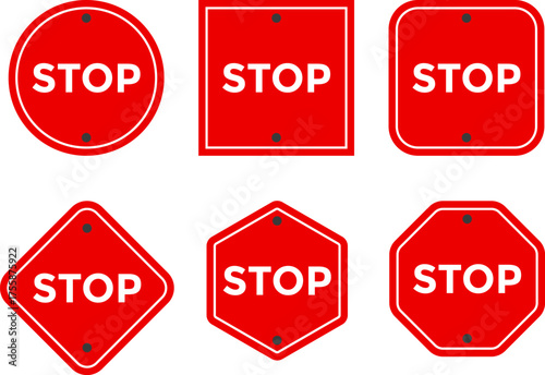 Stop sign icon set. Stop sign symbol. Ban icons. stop traffic symbol. traffic regulatory warning stop symbol
