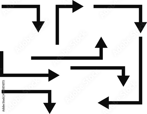 way direction with arrow. Career path symbol. stairway sign. stairs icon upward and downward
