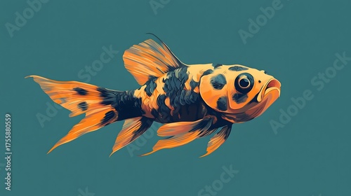 Colorful Goldfish Swimming Gracefully Underwater Background