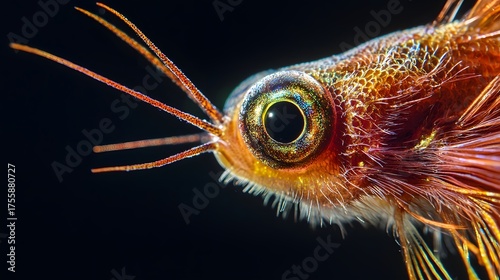 Close-Up of Colorful Fish Eye with Intricate Detail and Vibrant Colors