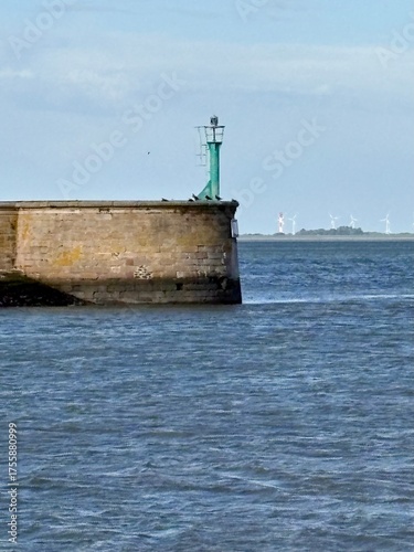 lighthouse in the sea, old mole in wilhelmshaven