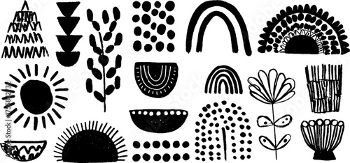 Wallpaper Mural Geometric shapes and corners with triangles, dots, and arcs for creative design Torontodigital.ca