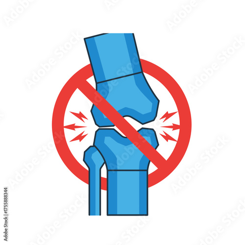 A graphic representation of a healthy knee joint, free from discomfort, highlighting effective pain relief and preventative care.