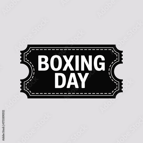 Stylish flat black vector illustration of boxing day text graphic for scalable design needs vector illustration white background
