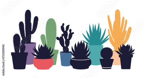A vibrant collection of diverse potted succulent plants arranged artfully.