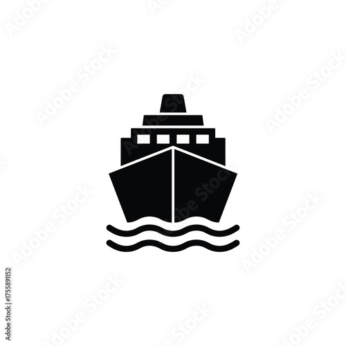 Vector icons of transportation modes including car, bus, train, airplane, and ship in a minimal black silhouette style. Perfect for travel, logistics, and design projects.