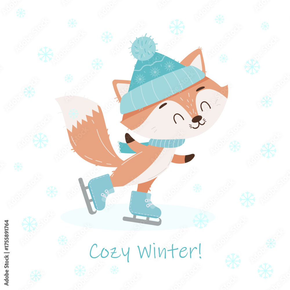 Obraz premium cozy winter card template